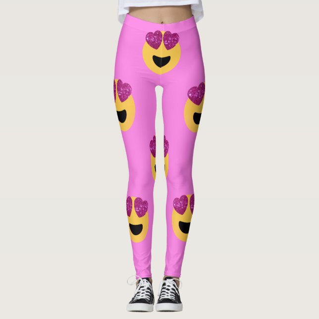 heart eye emoji leggings (Front)