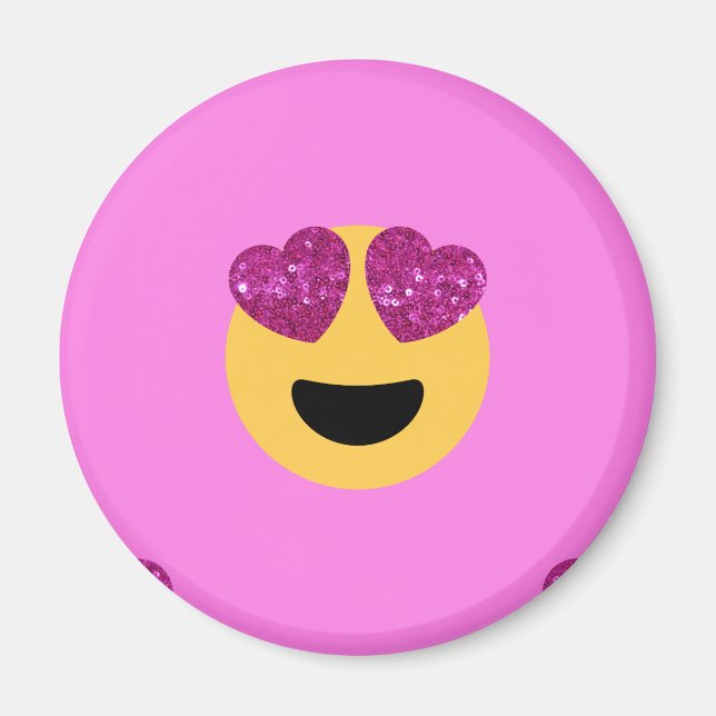 heart eye emoji magnet (Front)