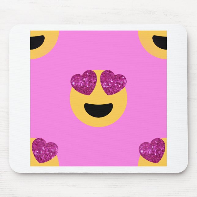 heart eye emoji mouse pad (Front)