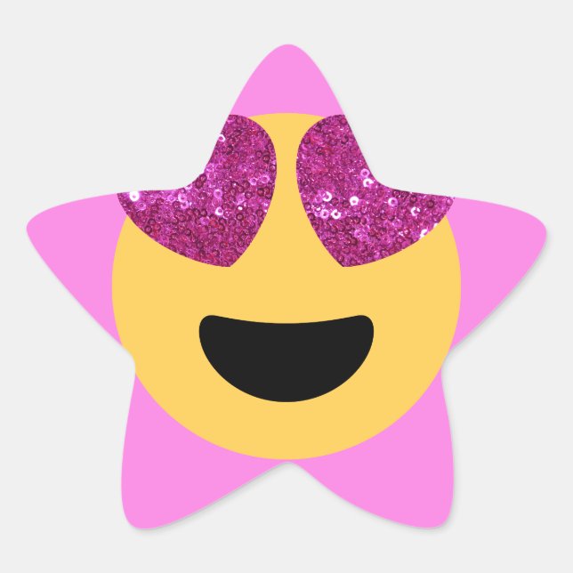 heart eye emoji star sticker (Front)