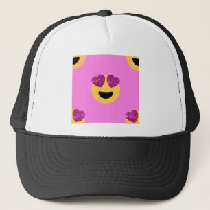 heart eye emoji trucker hat