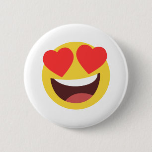 Heart Eyes Emoji 6 Cm Round Badge