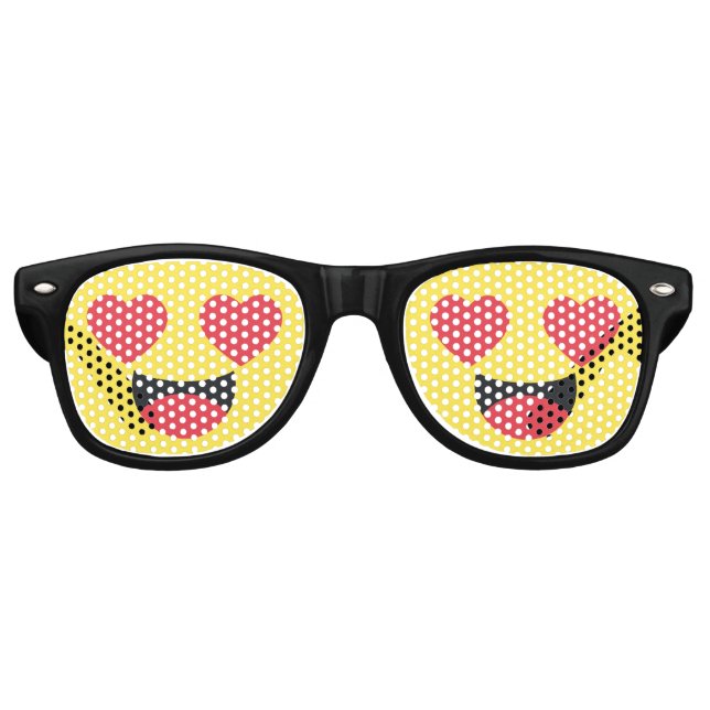 Heart Eyes Emoji  Retro Sunglasses (Front)