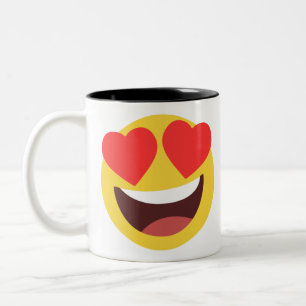Heart Eyes Emoji Two-Tone Coffee Mug