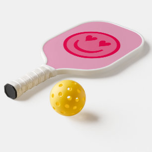 Heart Eyes Happy Face Pickleball Paddle
