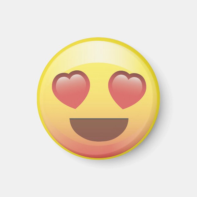 Heart Eyes Happy Love Emoji Magnet (Front)