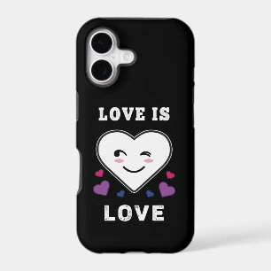 Heart Face Love Is Love LGBTQ Bisexual Pride