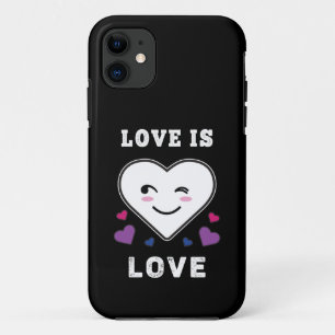 Heart Face Love Is Love LGBTQ Bisexual Pride iPhone 11 Case