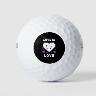 Heart Face Love Is Love LGBTQ Bisexual Pride Golf Balls
