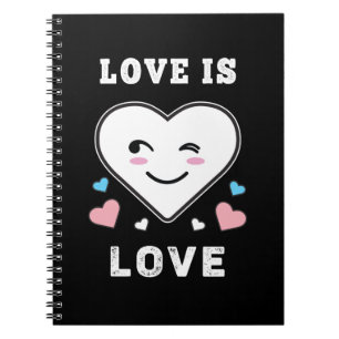 Heart Face Love Is Love LGBTQ Transgender Pride Notebook