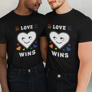 Heart Face Love Wins LGBTQ Gay Pride T-Shirt