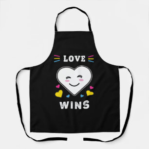 Heart Face Love Wins LGBTQ Pansexual Pride Apron