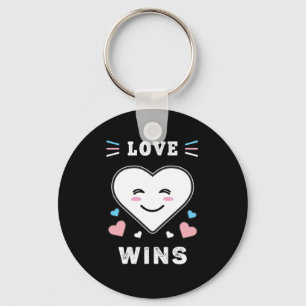 Heart Face Love Wins LGBTQ Transgender Pride Key Ring