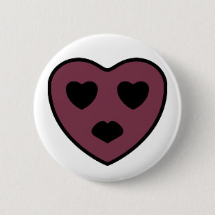 Heart Face Pout 6 Cm Round Badge