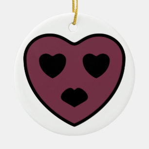 Heart Face Pout Ceramic Ornament