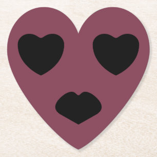 Heart Face Pout Paper Coaster