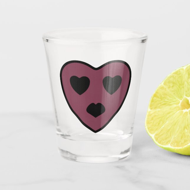 Heart Face Pout Shot Glass (Front)