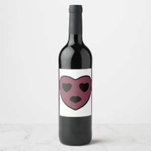 Heart Face Pout Wine Label