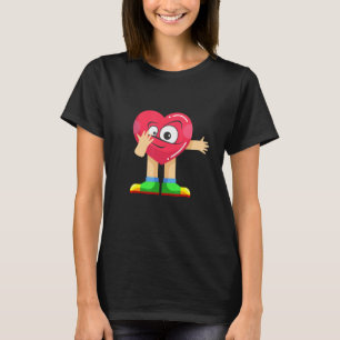 Heart Face Valentine's Day Anniversary Cute Fun T-Shirt