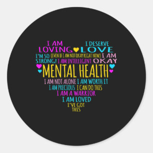 Heart Facts Mental Health Awareness Supporter Grap Classic Round Sticker