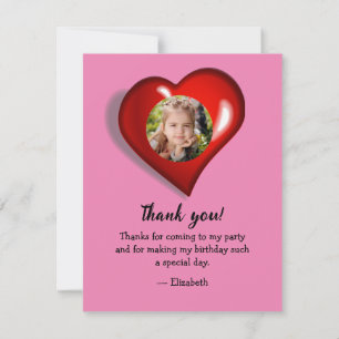 "Heart Fairy"© Birthday Party Flat Thank You Card