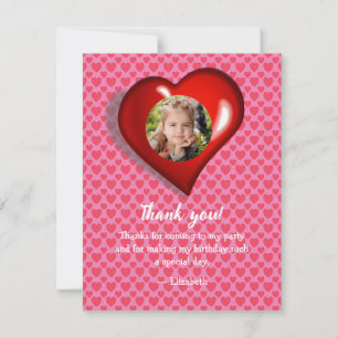"Heart Fairy"© Birthday Party Flat Thank You Card