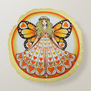 Heart Fairy Round Cushion