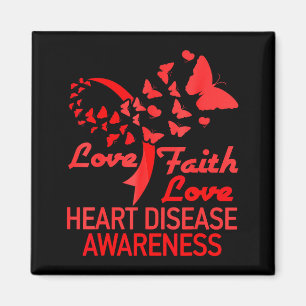 Heart Faith Hope Love Butterfly Heart Disease Awar Magnet