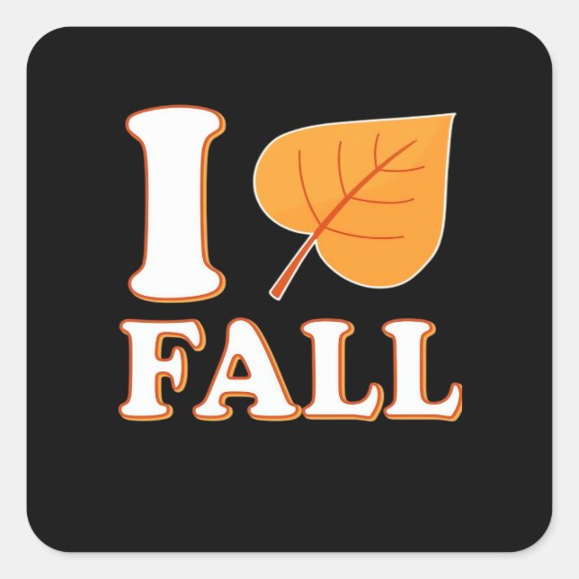Heart Fall It’s Fall Y’all Creative Casual Square Sticker (Front)