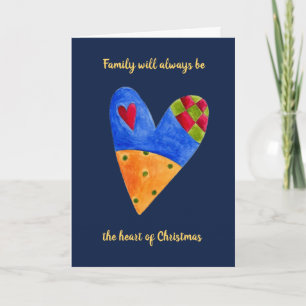 Heart Family Love Christmas Holiday Greeting Card