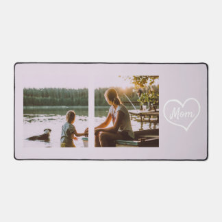 Heart Family Photo Script Custom Gift Desk Mat