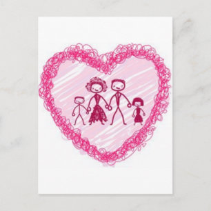 heart family postcard
