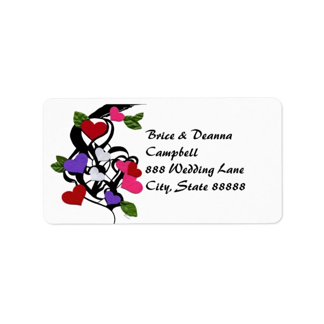Heart Felt Wedding Address Labels (Front)