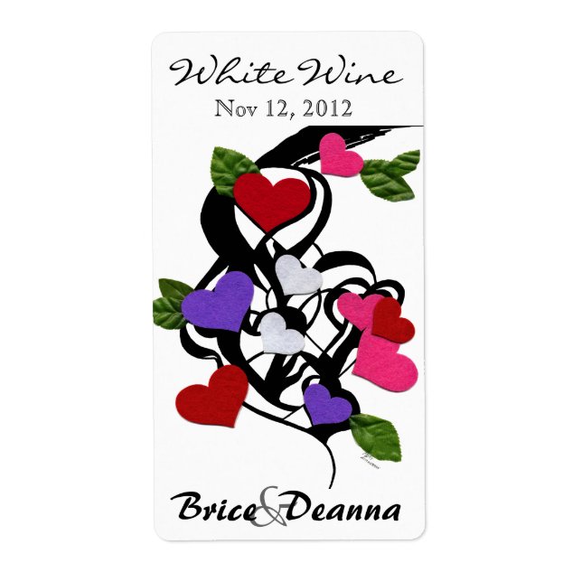 Heart Felt Wedding Wine Label (Front)