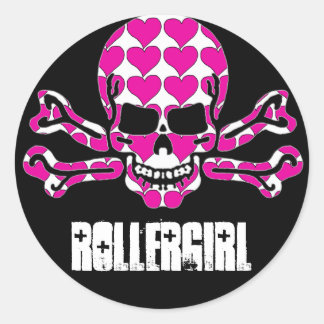 heart-filled skull classic round sticker