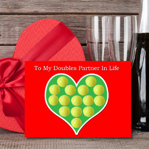 Heart Filled Tennis Balls Valentine's Day Card