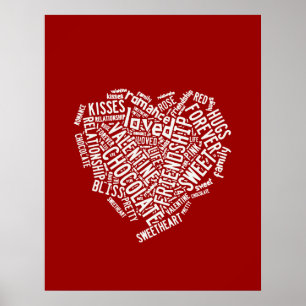Heart Filled Words Poster