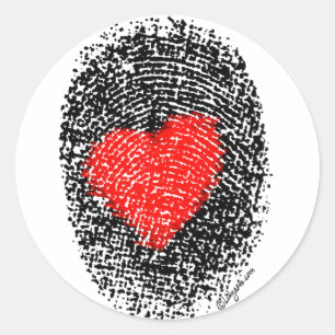 Heart Fingerprint Love Sticker