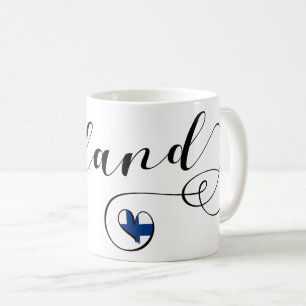 Heart Finland Mug, Finn, Finnish Coffee Mug