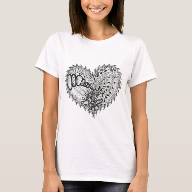 Heart Fire Doodle T-Shirt (Front)