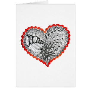 Heart Fire Red Doodle