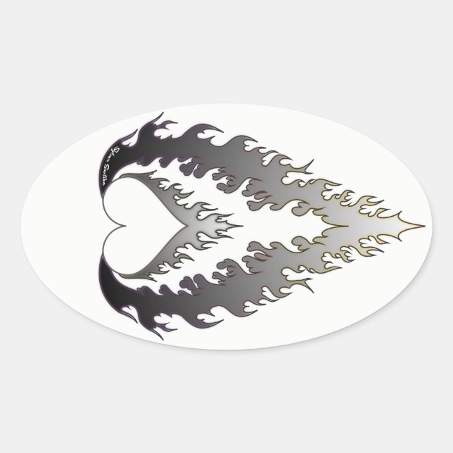 Heart Fire Stickers : Silver (Front)