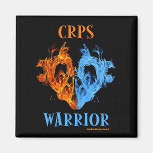 Heart/Flames...CRPS Magnet