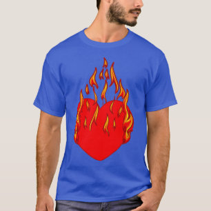 Heart flames love fire couple valentines day coupl T-Shirt