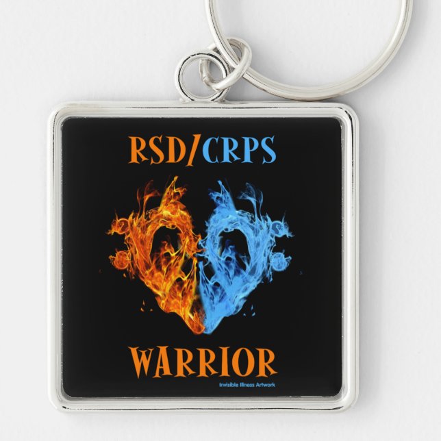 Heart/Flames...RSD/CRPS Key Ring (Front)
