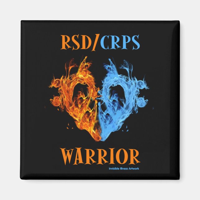 Heart/Flames...RSD/CRPS Magnet (Front)