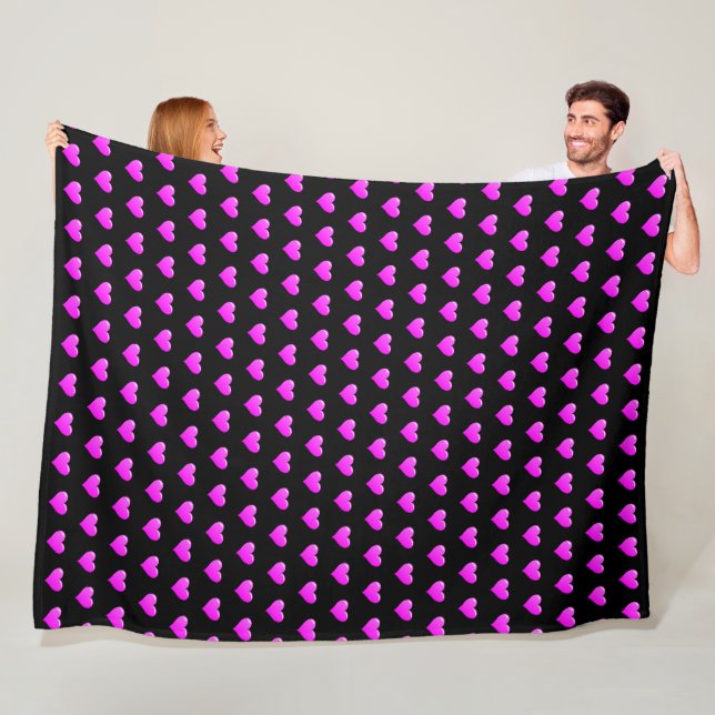 Heart Fleece Blanket - Custom Colours (In Situ)