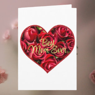 Heart Floral Modern Best Mum Ever Mothers Day Card