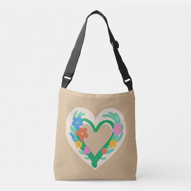 Heart Floral Tote Bag  (Front)