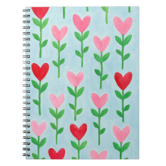 Heart Floral Watercolor Journal